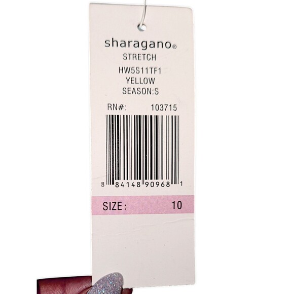 Sharagano Womens Size 10 NWT Yellow A-Line Dress Sleeveless Crochet Lace M - Picture 4 of 7